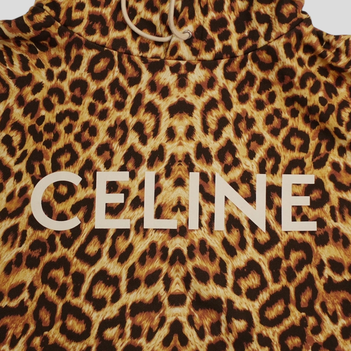 Celine Homme Logo Hoodie in Leopard