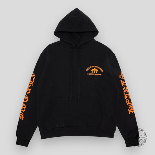 Chrome Hearts Triple Cross Hoodie- Black/Orange