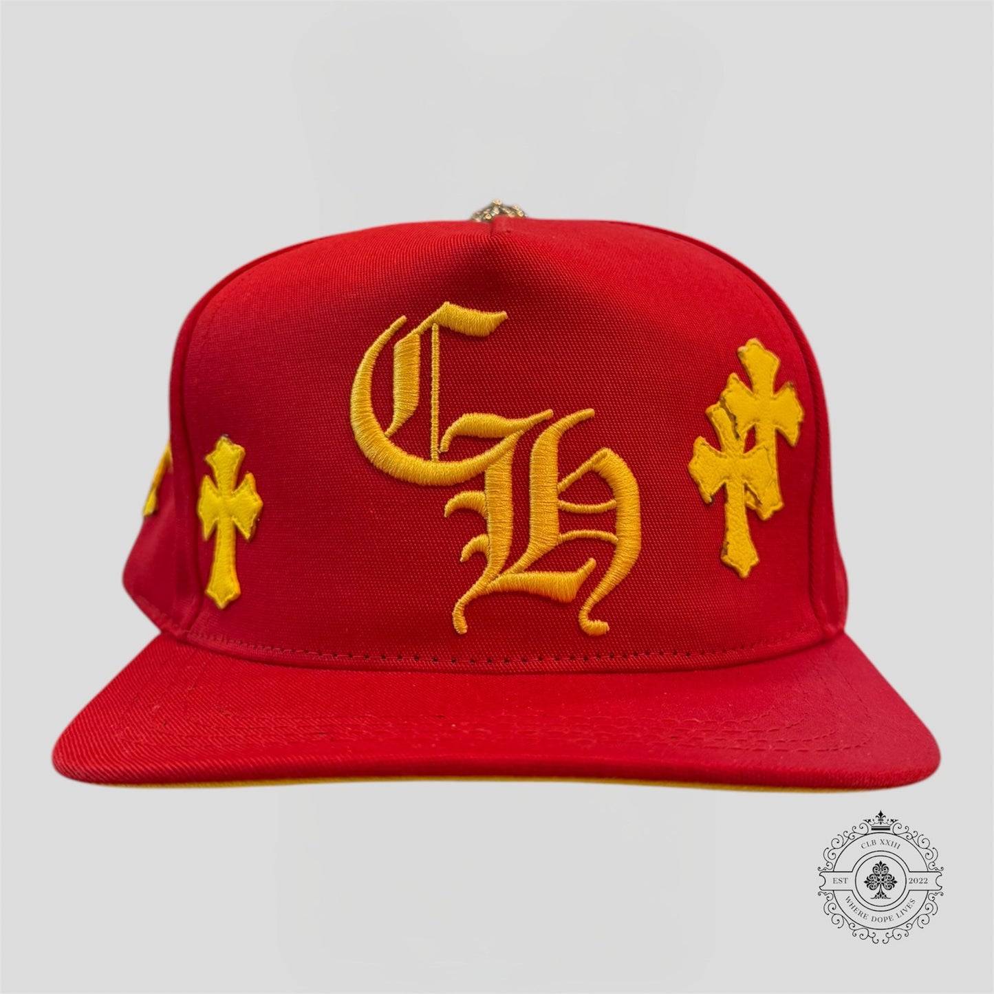 Chrome Hearts Cross Patch Hat in Red / Yellow