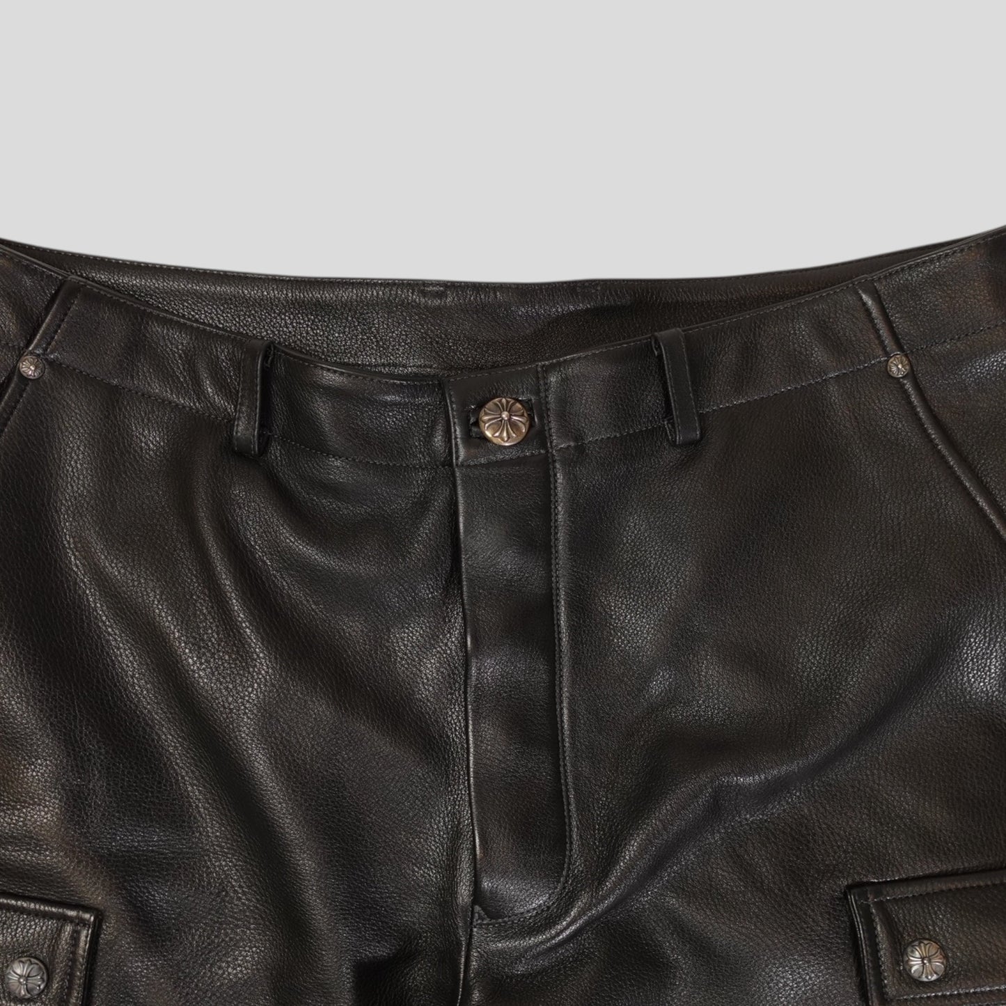 Chrome Hearts Devil Dog Leather Pants in Black