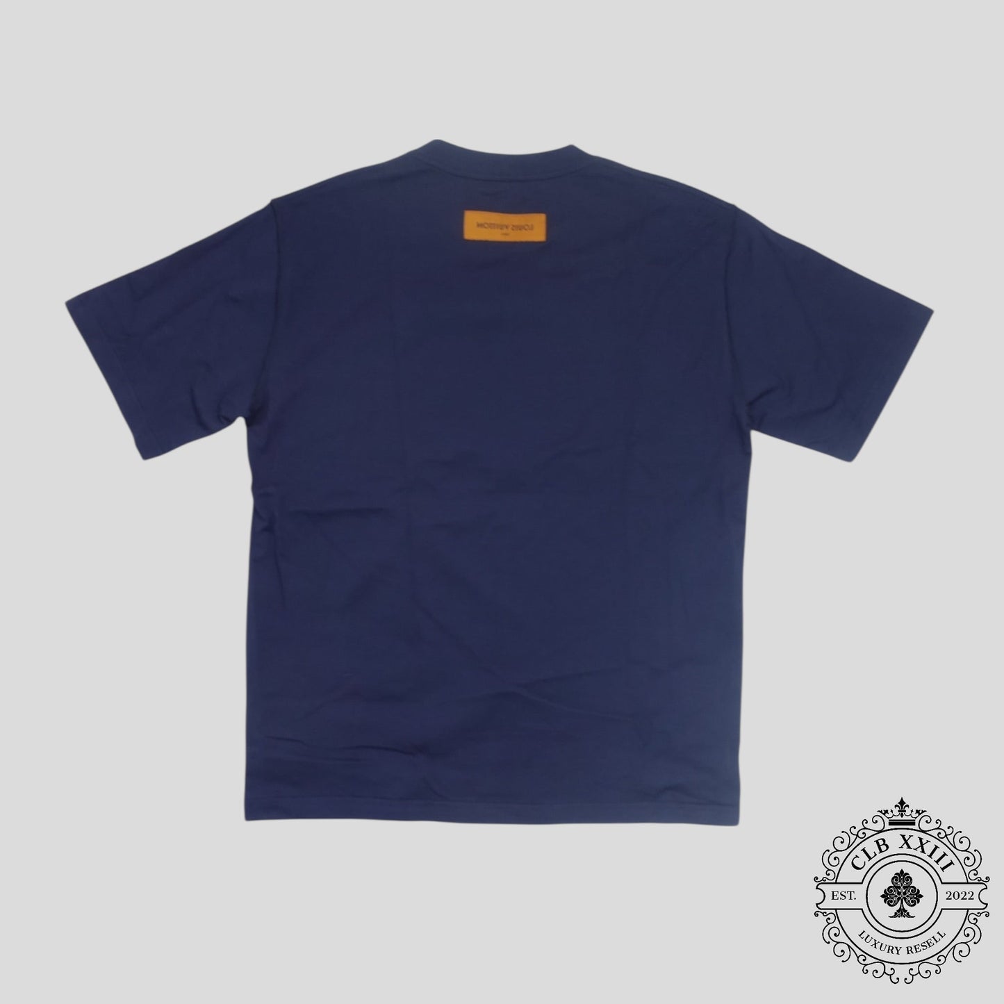 Louis Vuitton LV Stitch Print Embroidered Tee in Navy Blue