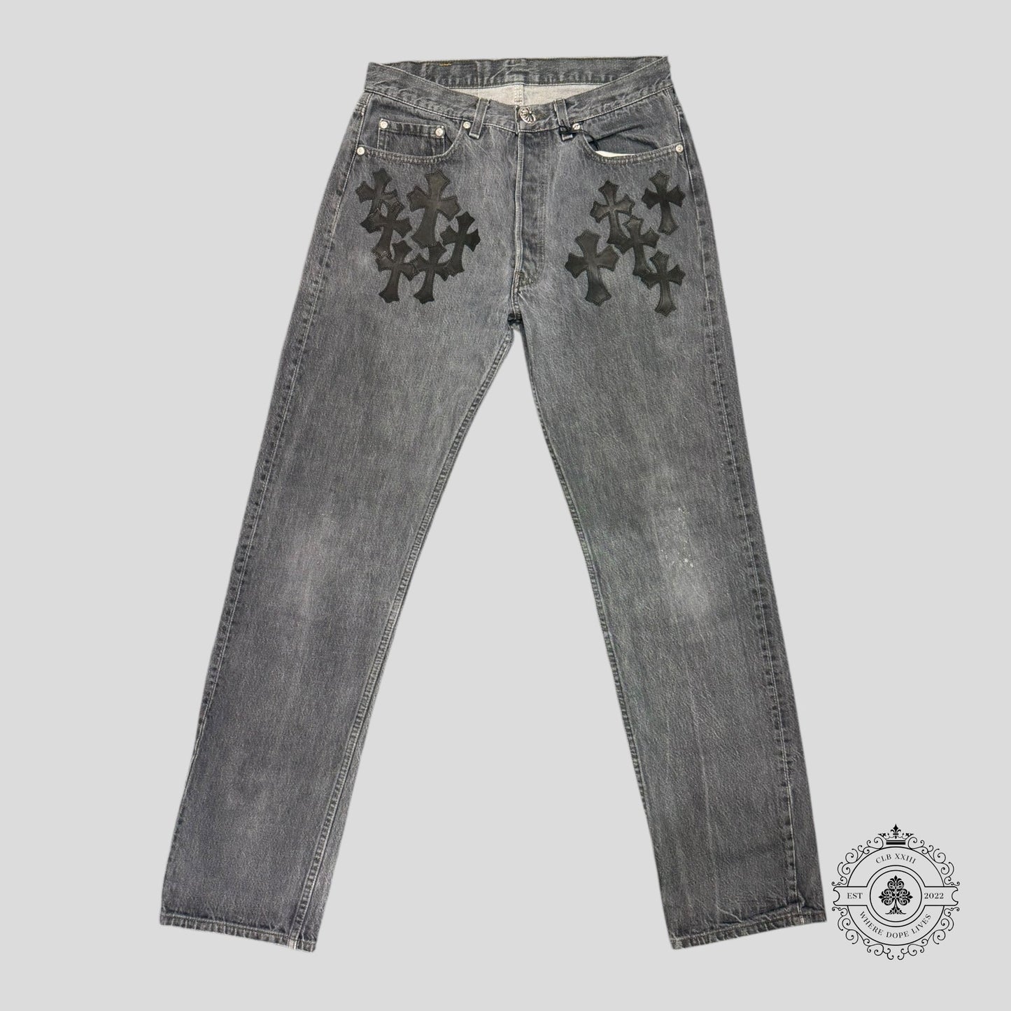 Chrome Hearts Levis Cross Patch Jeans in Black