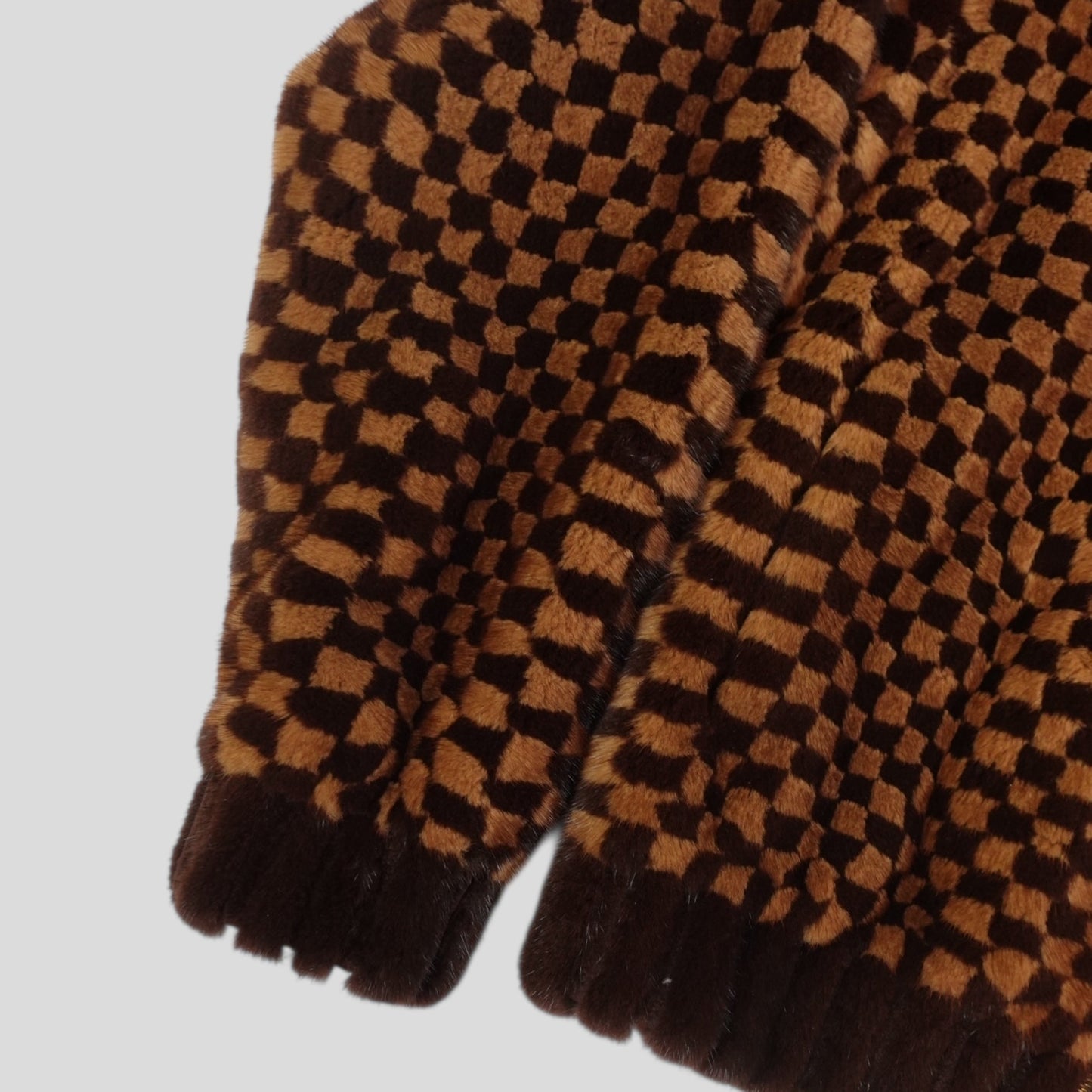 Louis Vuitton Damier Intarsia Mink Zipped Hoodie in Brown