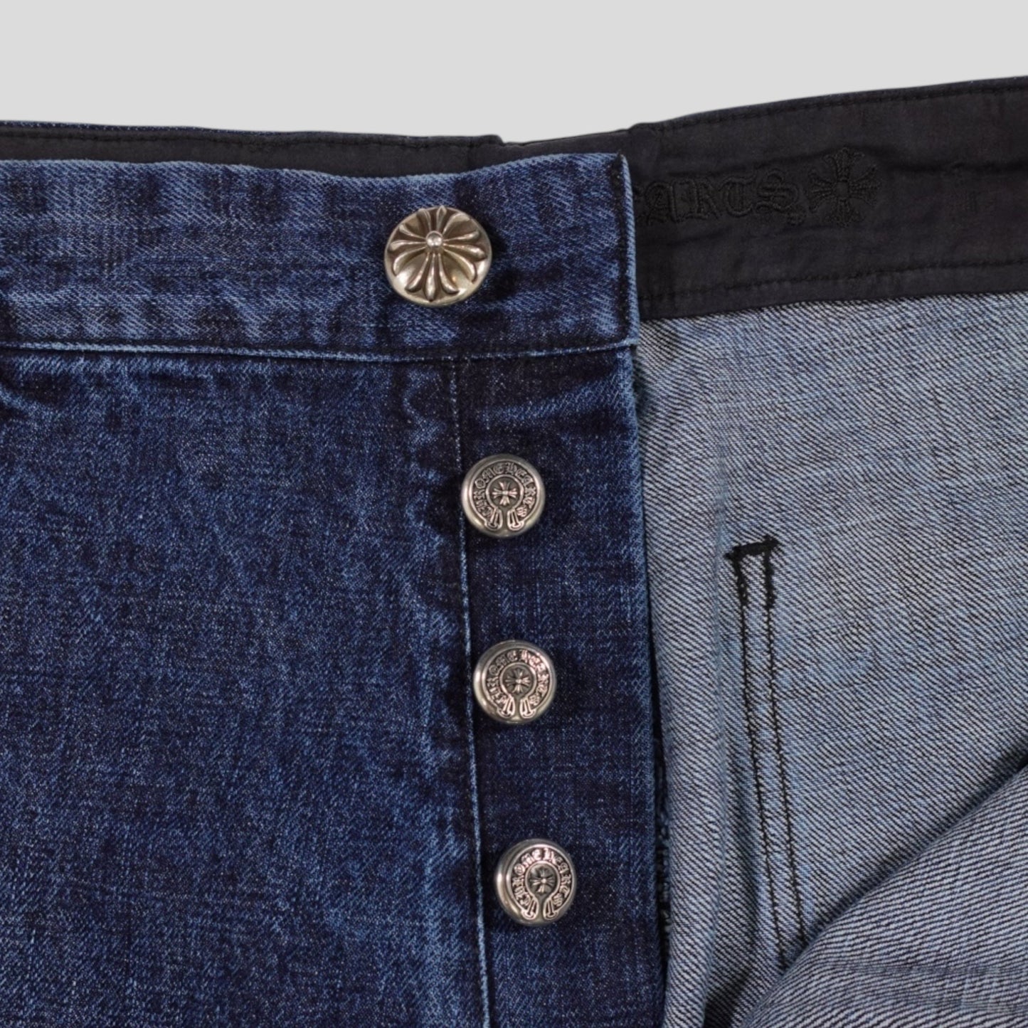 Chrome Hearts Double Turbo Diesel Carpenter Pants in Dark Wash