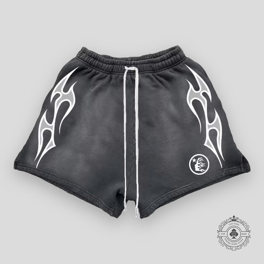 Hellstar Flame Shorts in Black