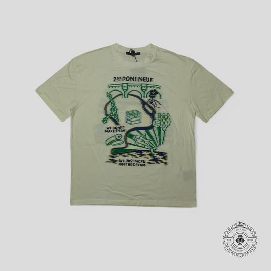 Louis Vuitton Pont Neuf Intarsia T-Shirt in White/Green/Blue