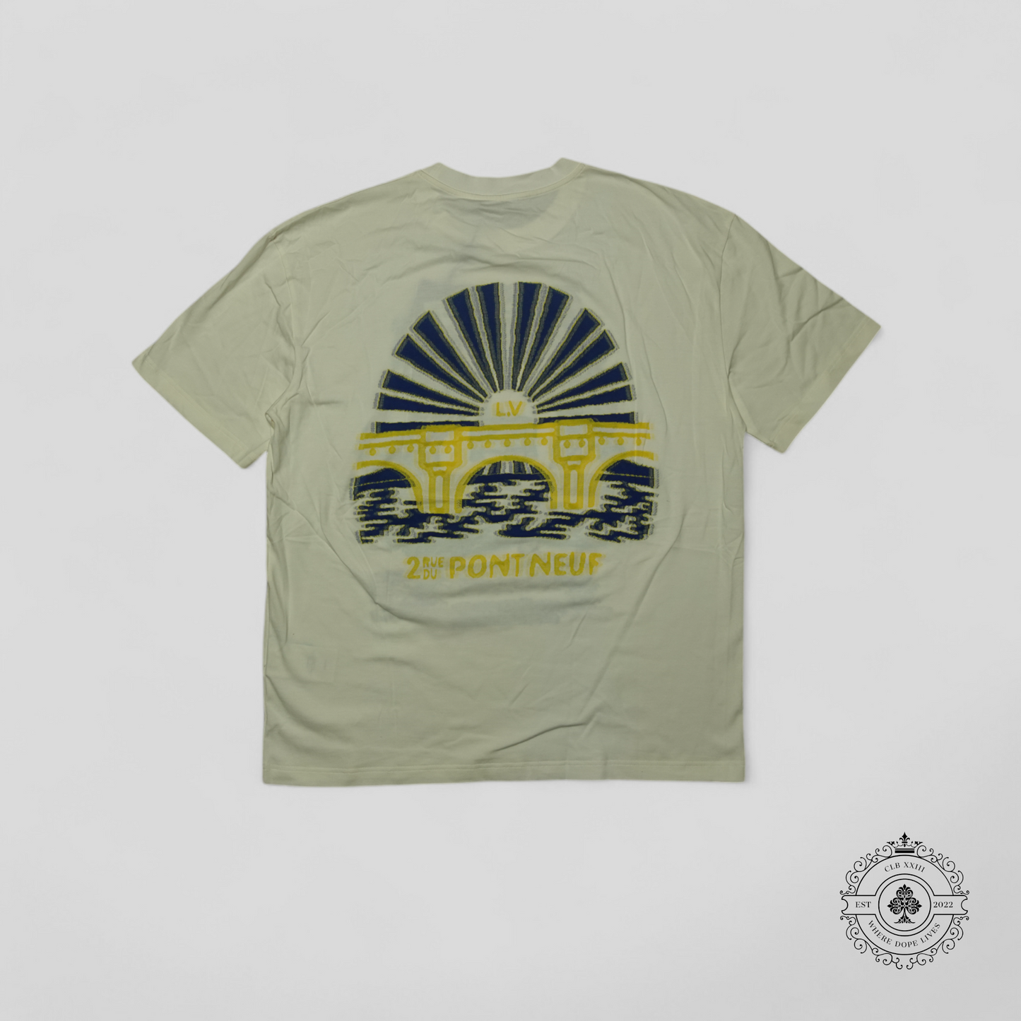 Louis Vuitton Pont Neuf Intarsia T-Shirt in White/Green/Blue