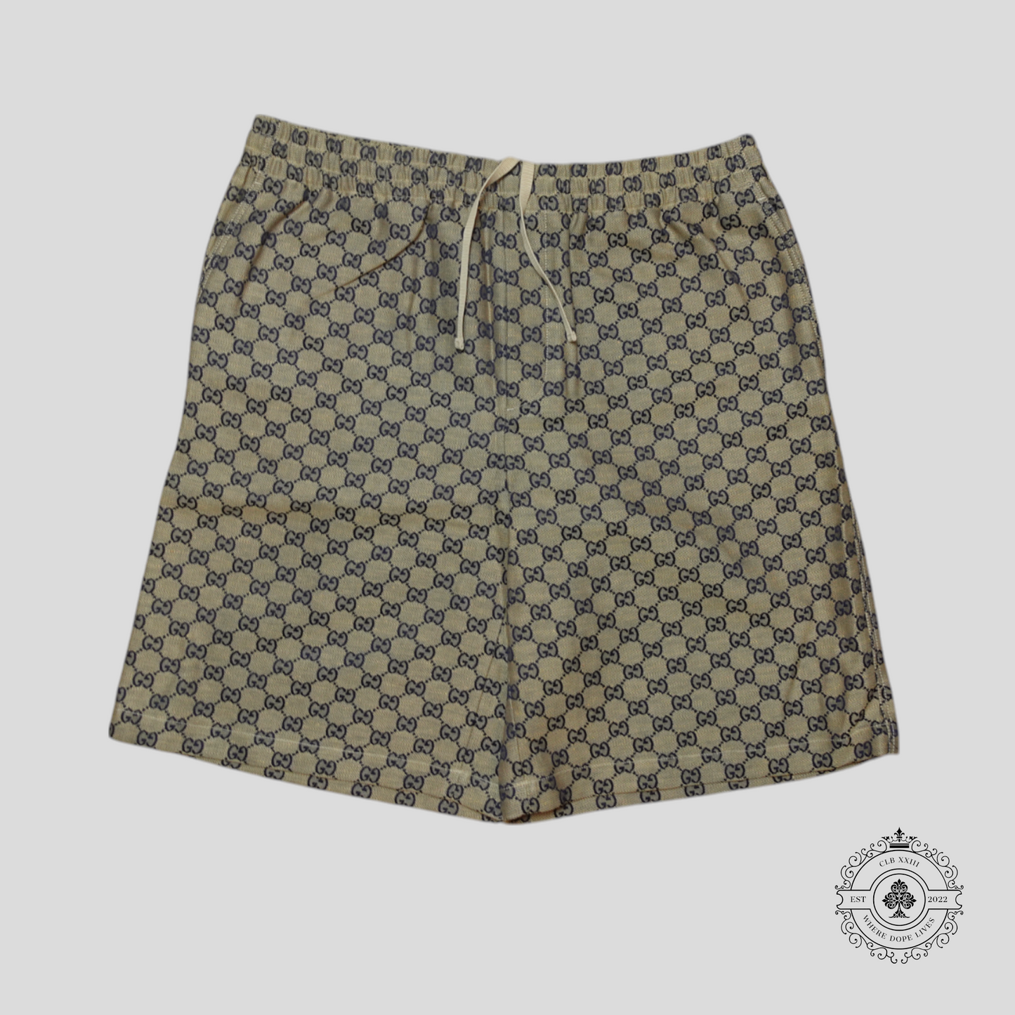 Gucci Summer GG Supreme Shorts in Brown/Blue