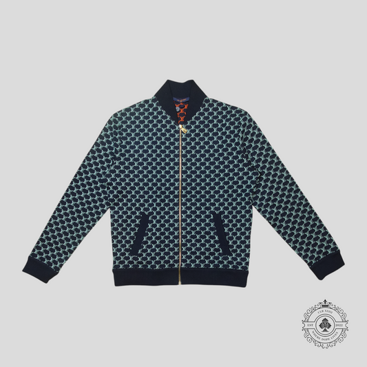 Louis Vuitton LV Fishnet Jacquard Bomber in Black/Blue