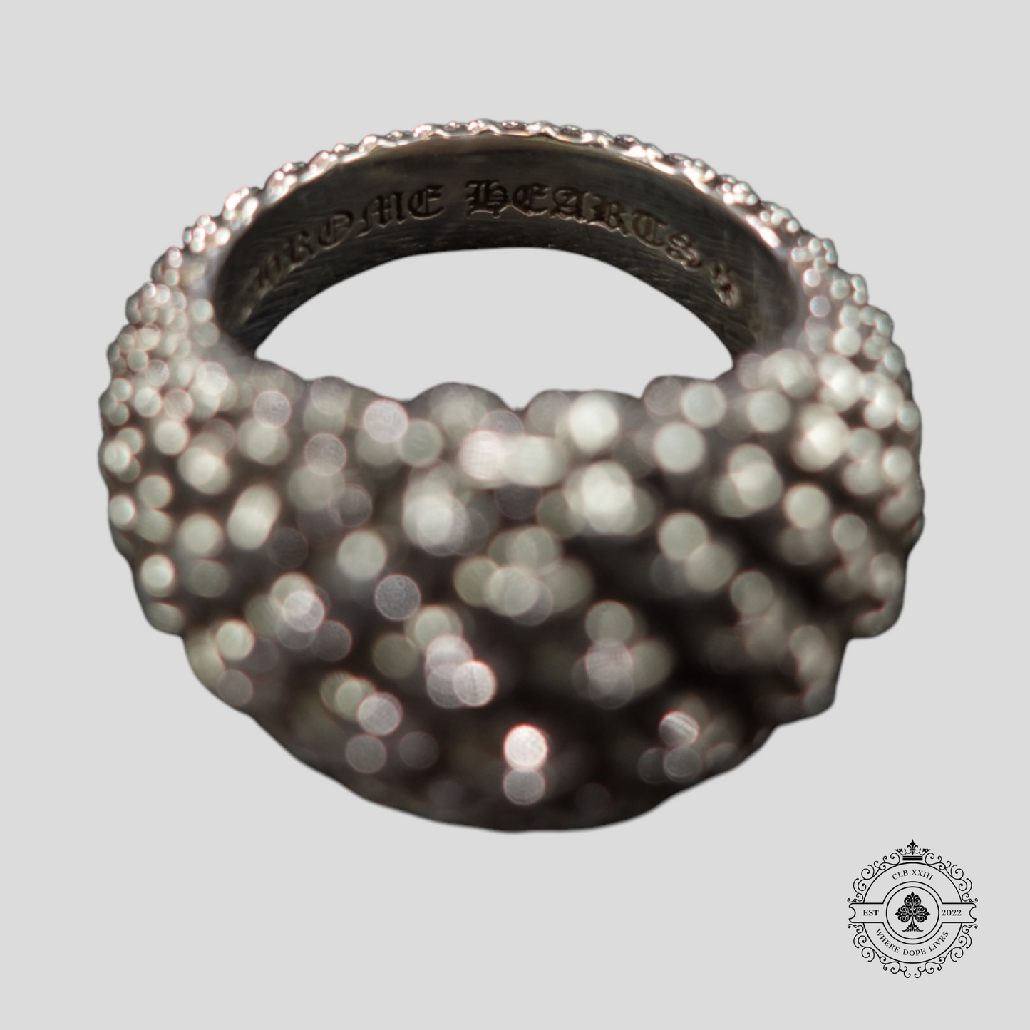 Chrome Hearts Mini Cross Ball Ring in Silver