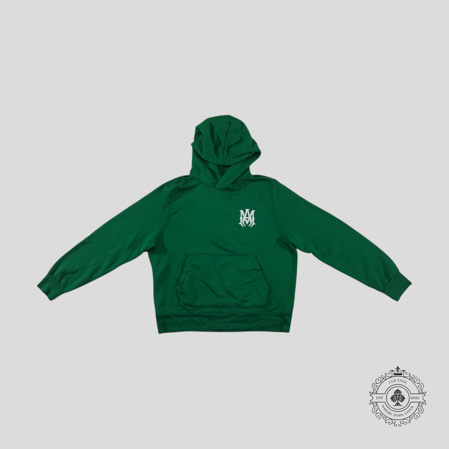 Amiri Embroidered MA Logo Hoodie in Green