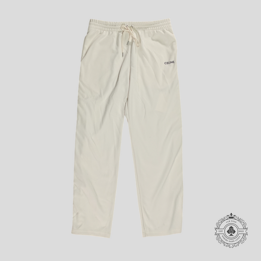 Celine Small Logo Trackpants in White