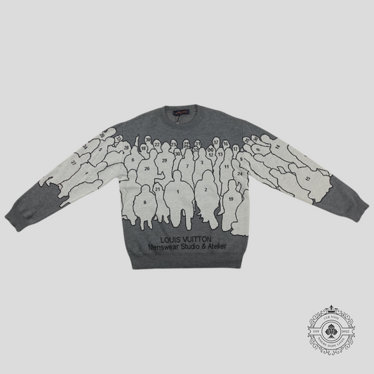 Louis Vuitton Menswear Studio & Atelier Jacquard Sweater in Grey