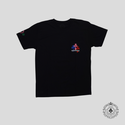 Chrome Hearts Triple Cross Tee in Black/Multicolor