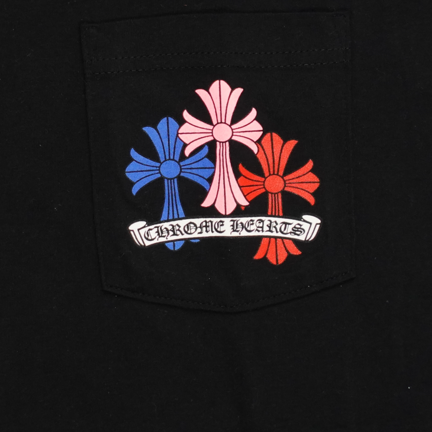 Chrome Hearts Triple Cross Tee in Black/Multicolor