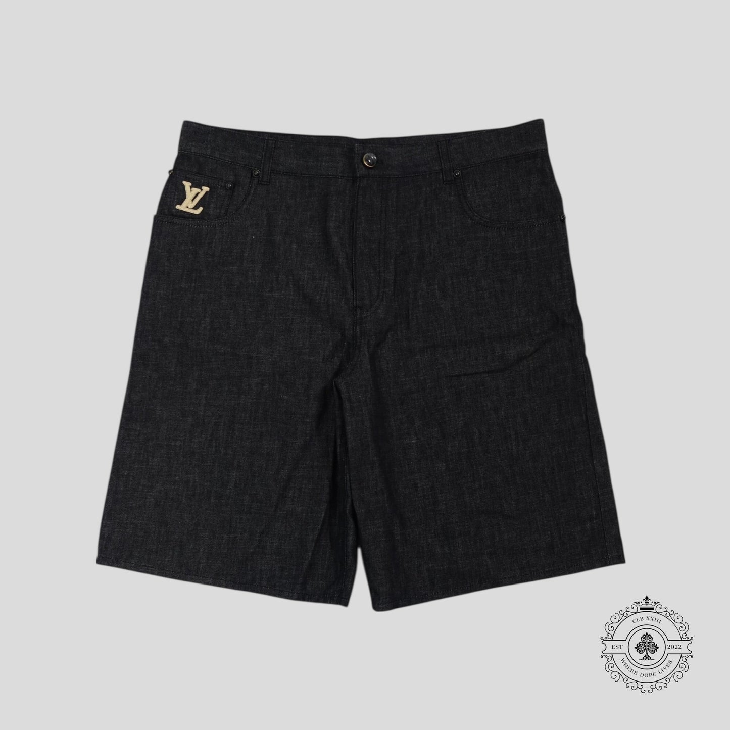 Louis Vuitton Raffia Chambray Shorts in Black