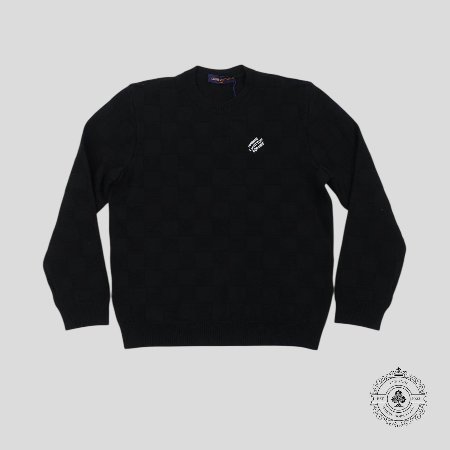 Louis Vuitton Damier Pearl Embroidered Pullover in Black