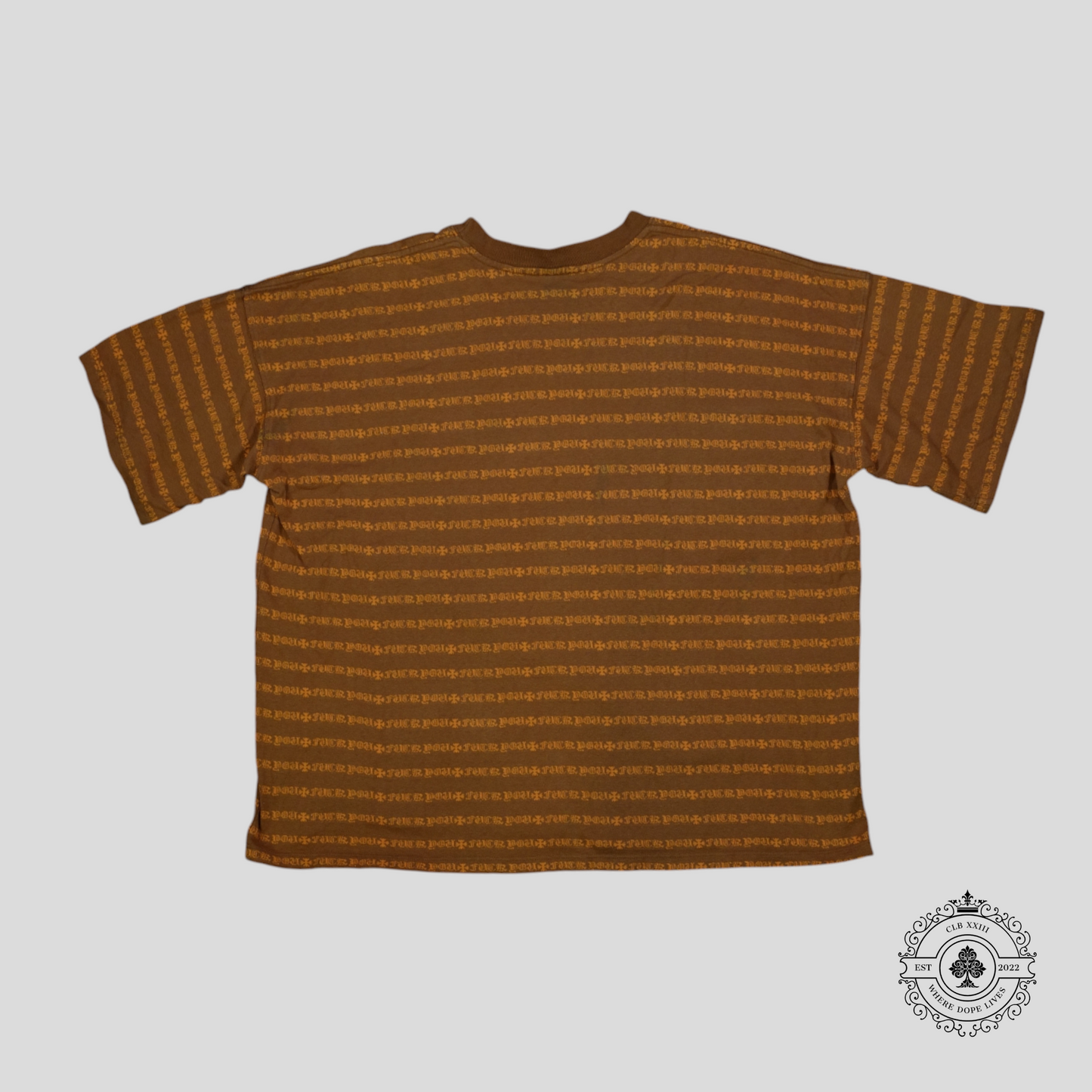 Chrome Hearts Matty Boy Fuck You Striped Tee in Orange