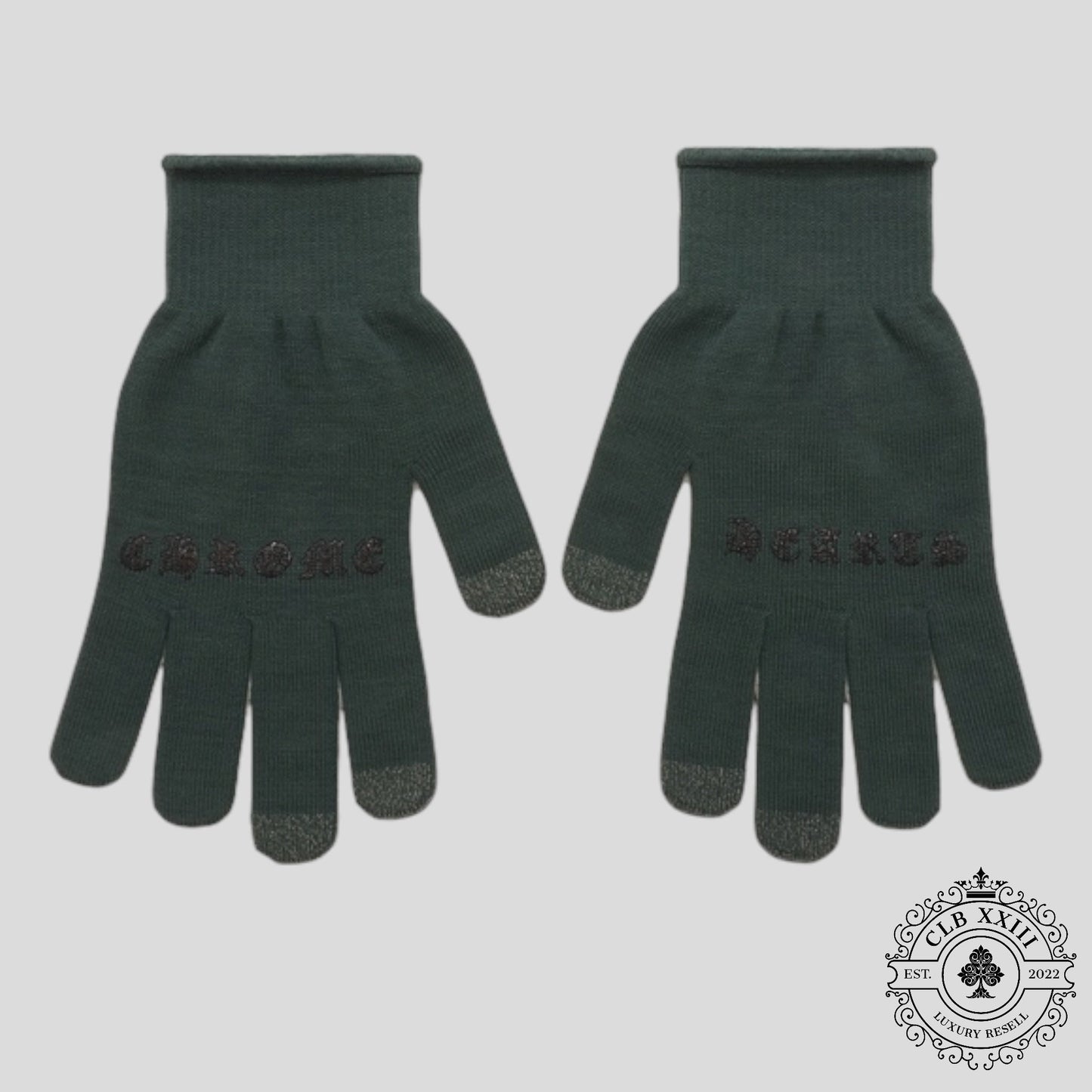 Chrome Hearts Work Gloves in Midnight Green