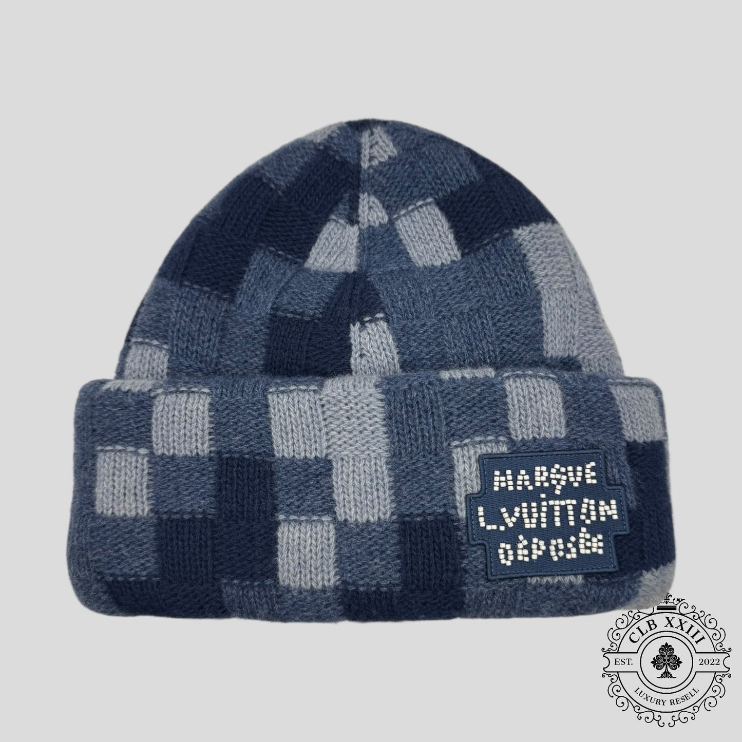 Louis Vuitton Damoflage Wool Beanie in Blue
