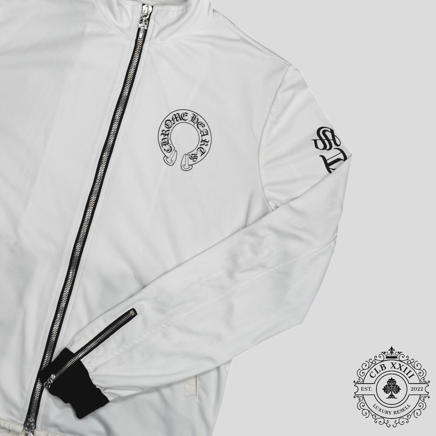 Chrome Hearts Horseshoe Logo Mesh Track Jacket in White