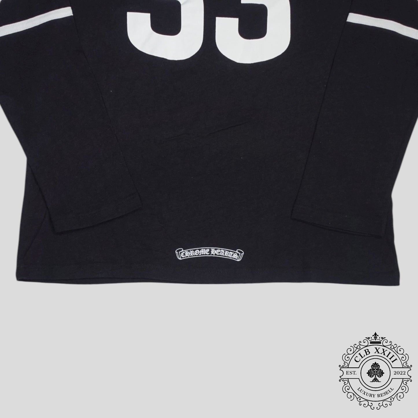 Chrome Hearts 33 Horseshoe Logo Women's Long Sleeve Tee in Black