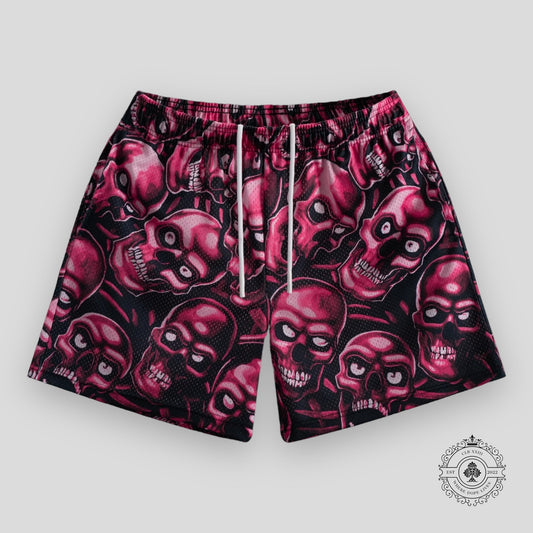Bravest Studios Skully Shorts in Red