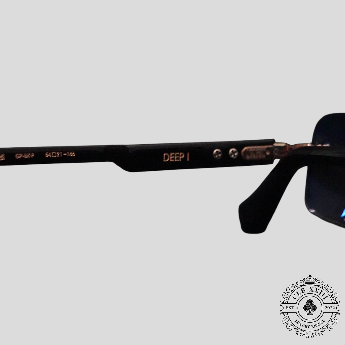 Chrome Hearts Deep I Sunglasses in Black/Gold