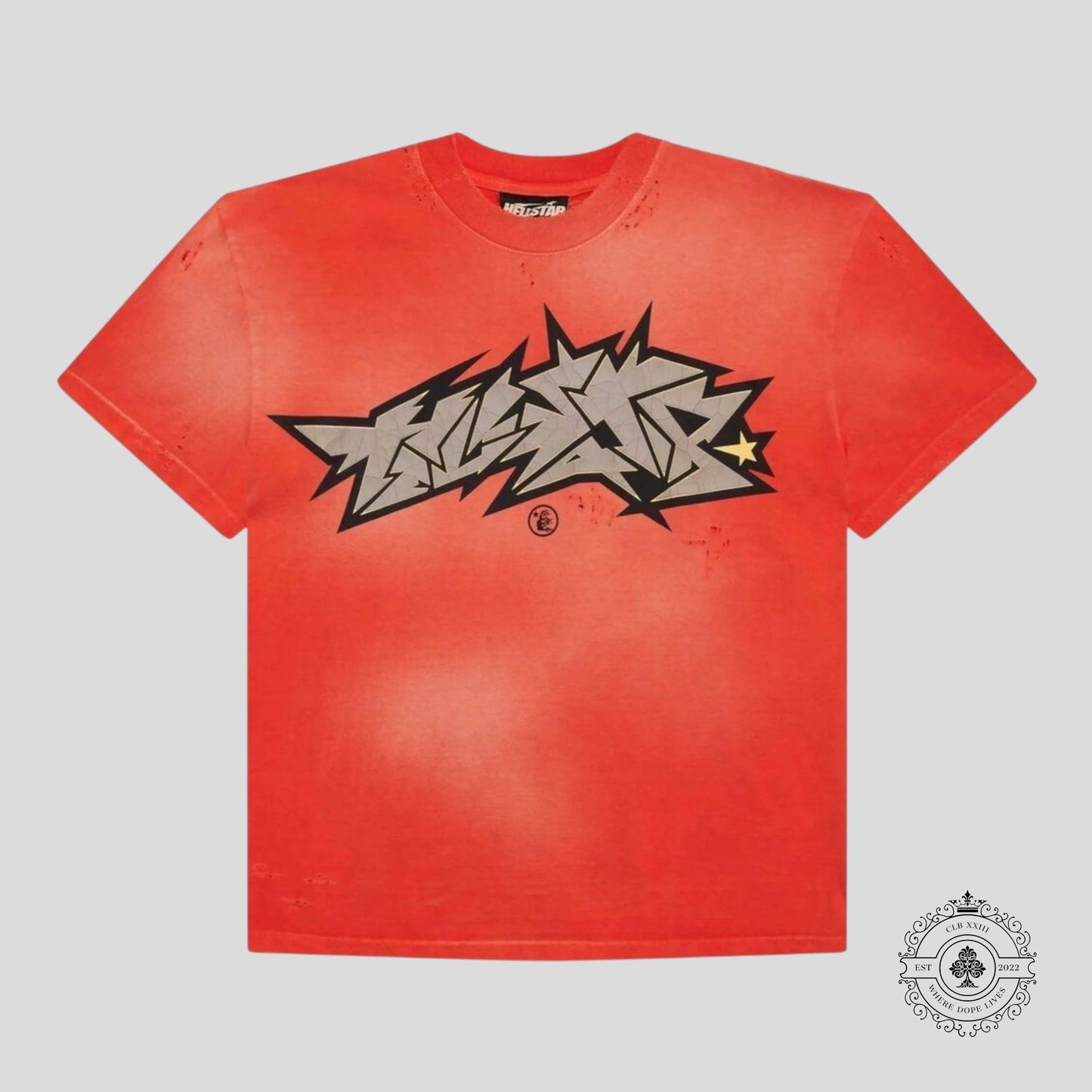 Hellstar Crack Print T-Shirt in Red