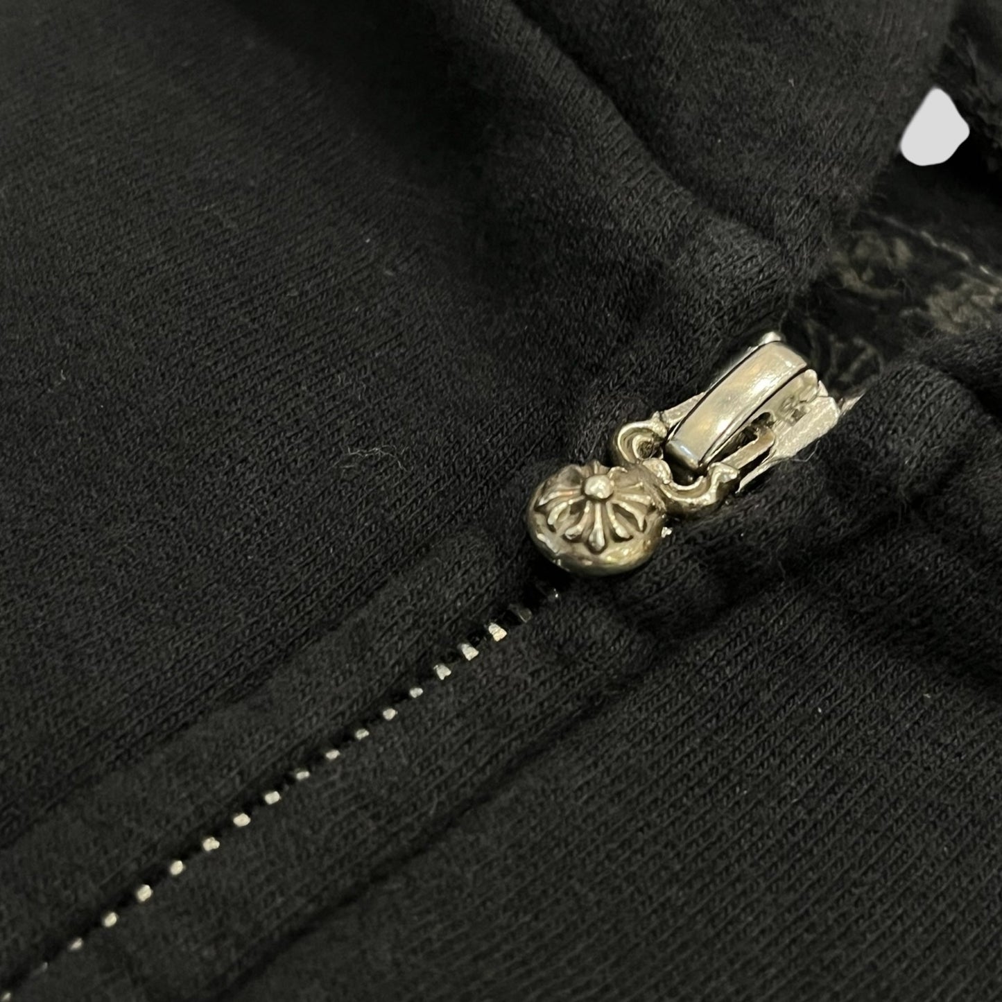 Chrome Hearts Scroll Logo Zip Up Kids Hoodie in Black/Pink