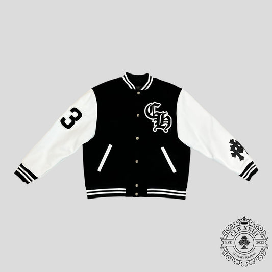 Chrome Hearts Eagle Patch Varsity Jacket in Black