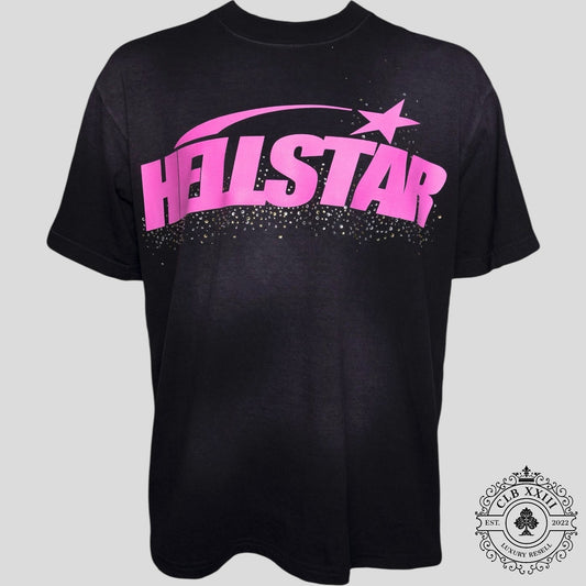 Hellstar Classic Rhinestone Logo T-Shirt in Black