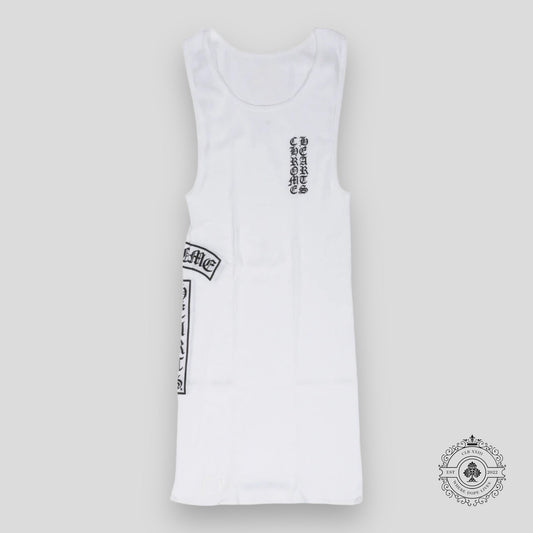 Chrome Hearts Vertical Logo Tank Top in White