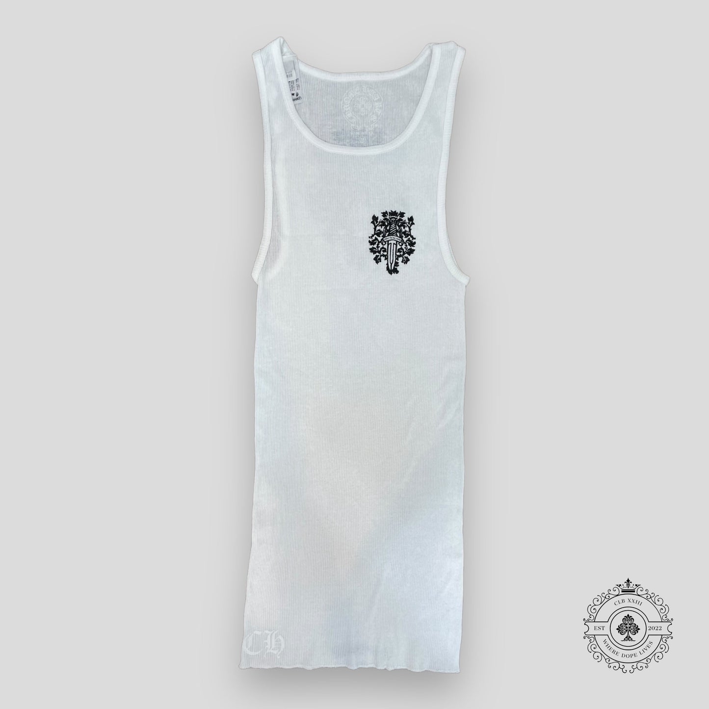 Chrome Hearts Dagger Logo Tank Top in White