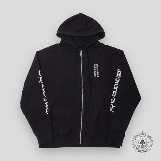 Chrome Hearts Vertical Logo Zip Up Hoodie