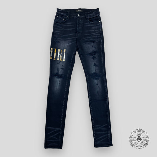 Amiri Flannel Core Logo Jeans in Aged Black
