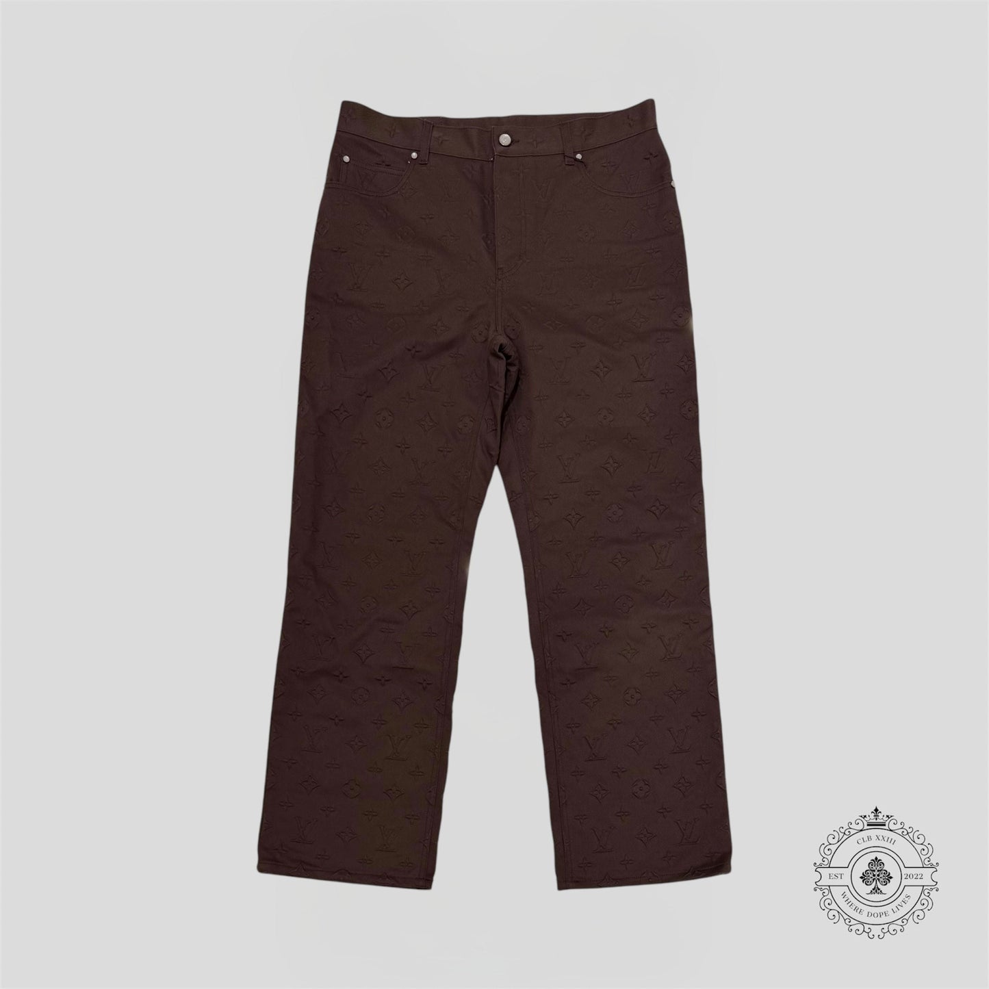 Louis Vuitton Monogram Embossed Carpenter Pants in Brown