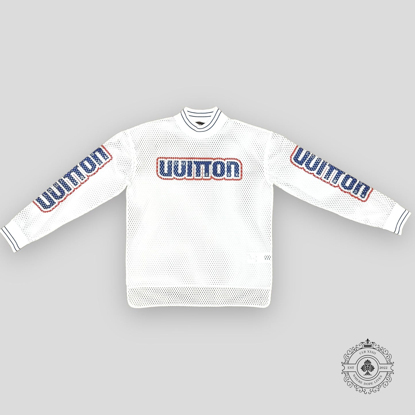 Louis Vuitton Graphic Mesh Long-Sleeved T-Shirt in White