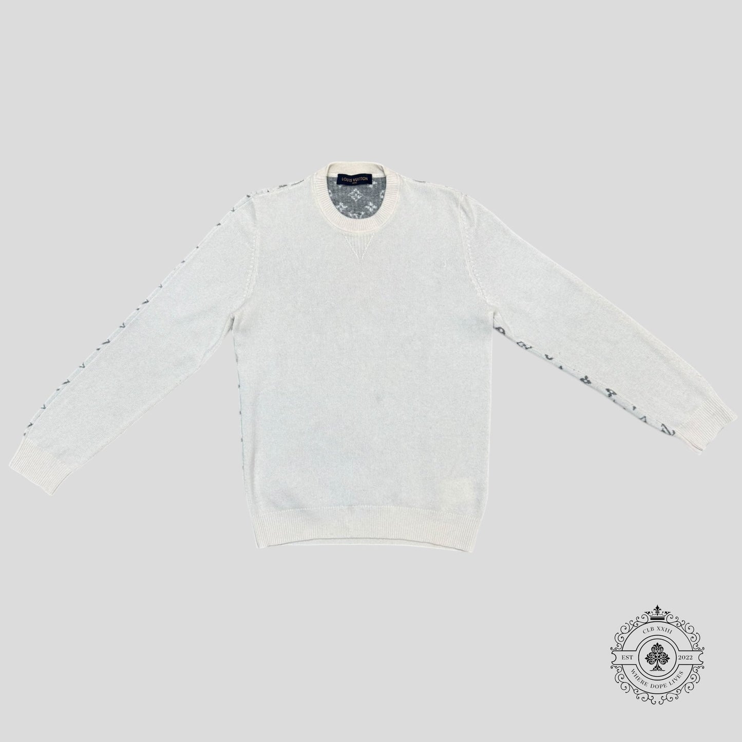 Louis Vuitton Half Monogram Cashmere Sweater in White