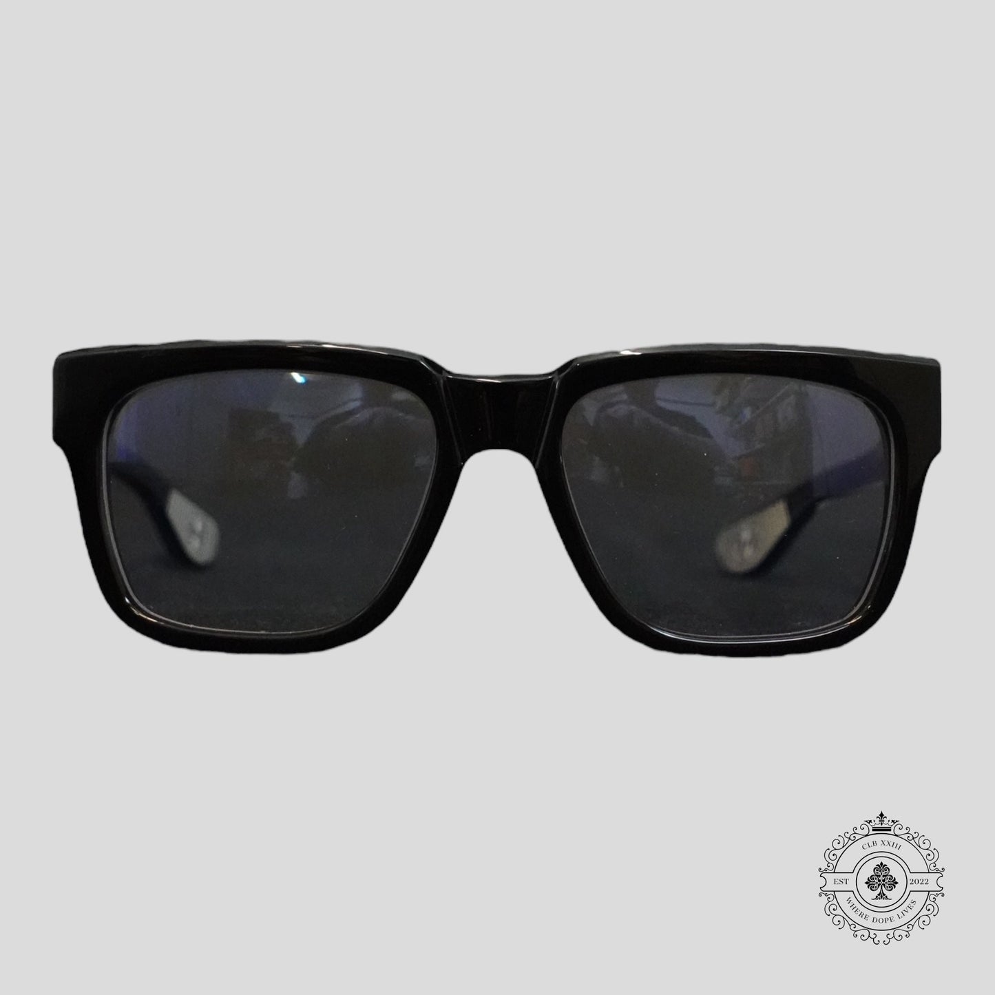 Chrome Hearts Box Officer Glasses in Black/Silver