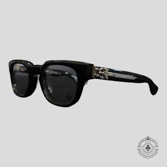 Chrome Hearts Diamond Embellished Cuntvoluted Glasses in Black/Silver