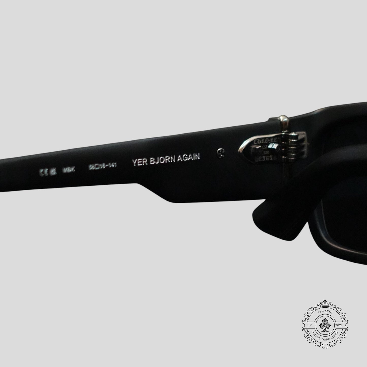 Chrome Hearts Yer Bjorn Again Glasses in Matte Black/Silver