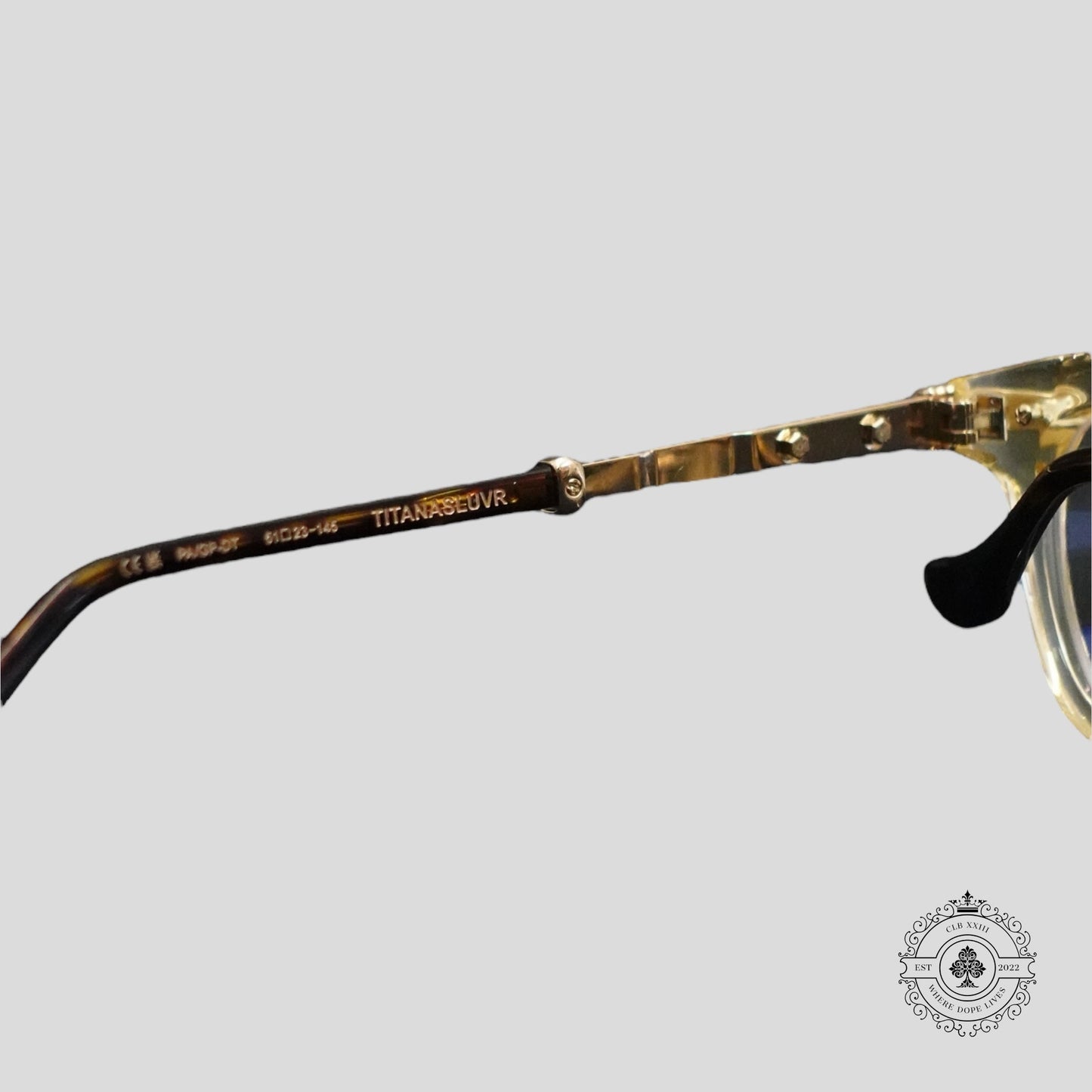 Chrome Hearts Titanasluvr Glasses in Tortoise Shell/Gold