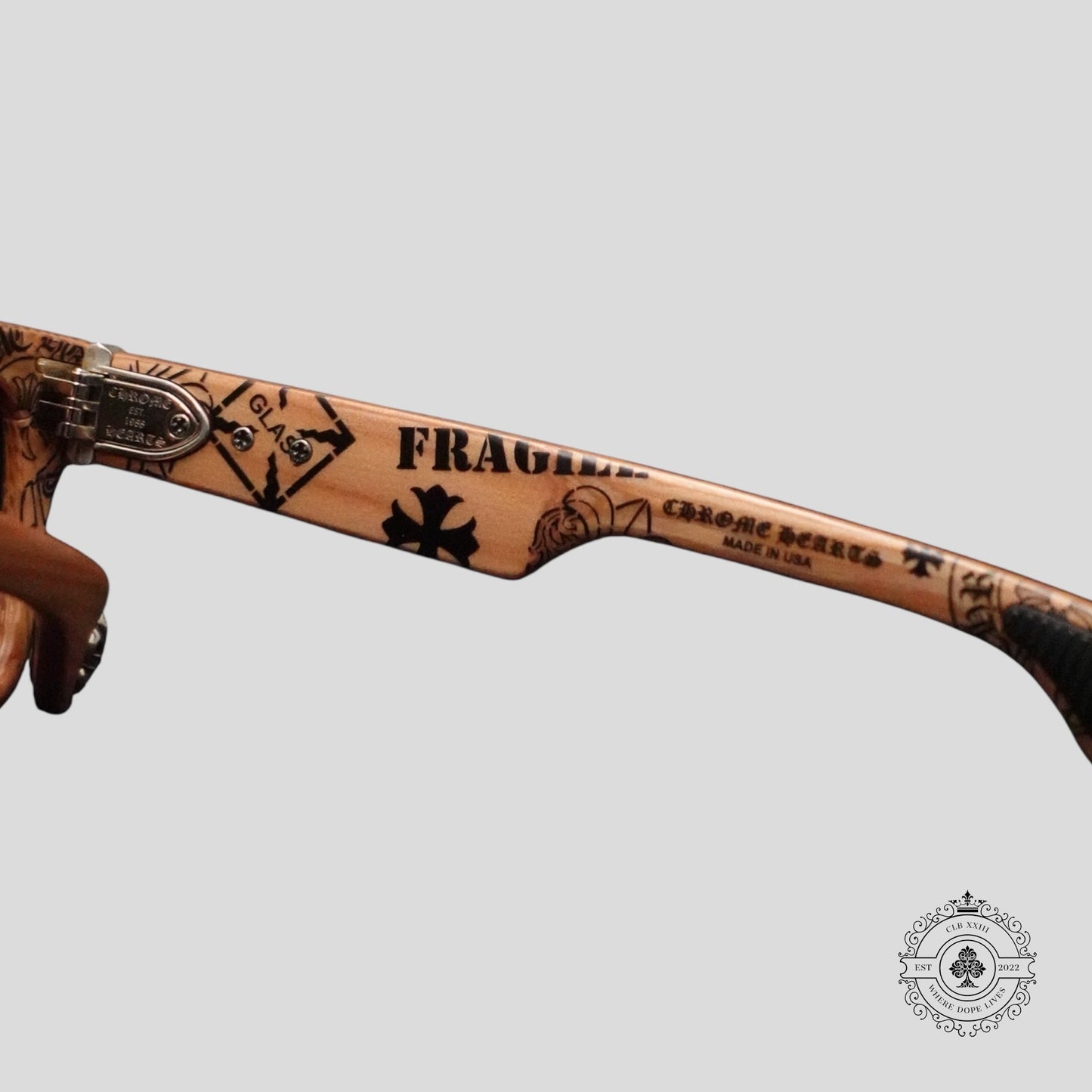 Chrome Hearts Lilith Glasses in Wood/Silver