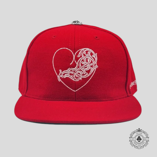 Chrome Hearts Vine Hearts Wool Fitted Hat in Red