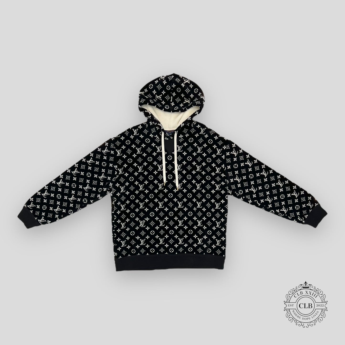 Louis Vuitton Monogram Toweling Hoodie in Black