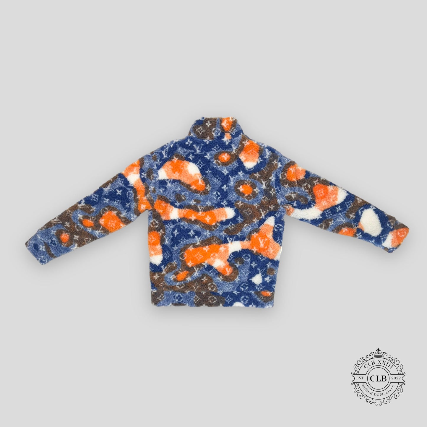 LOUIS VUITTON JACQUARD CAMO FLEECE ZIP UP