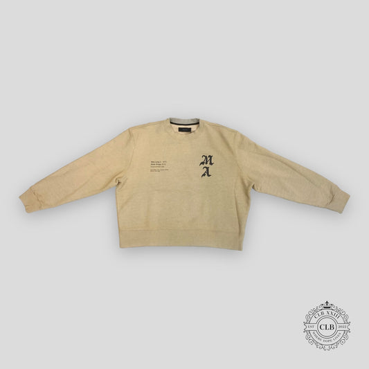 AMIRI WES LANG SOLAR KINGS CREWNECK - HEATHER BIRCH