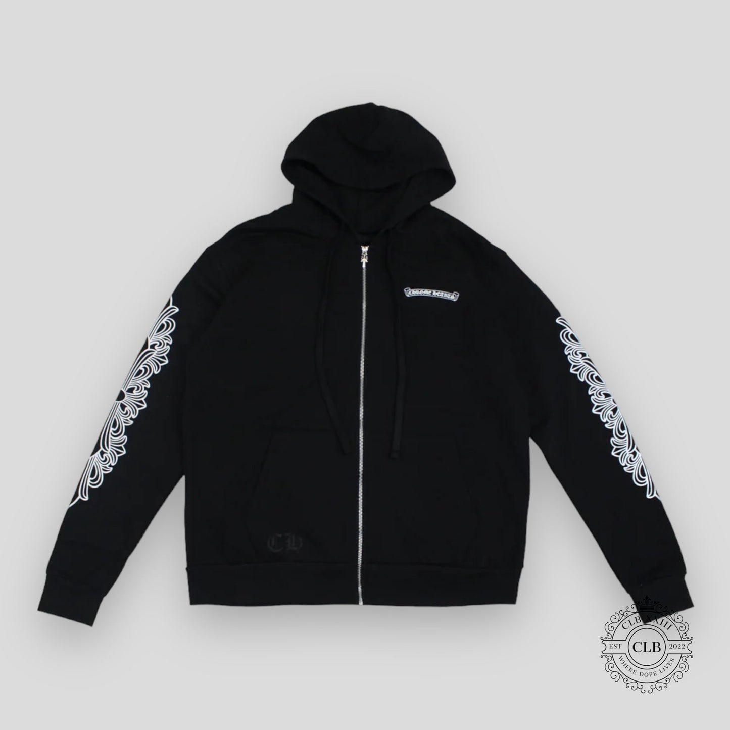 Chrome Hearts Dagger Zip Up Hoodie in Black/Pink
