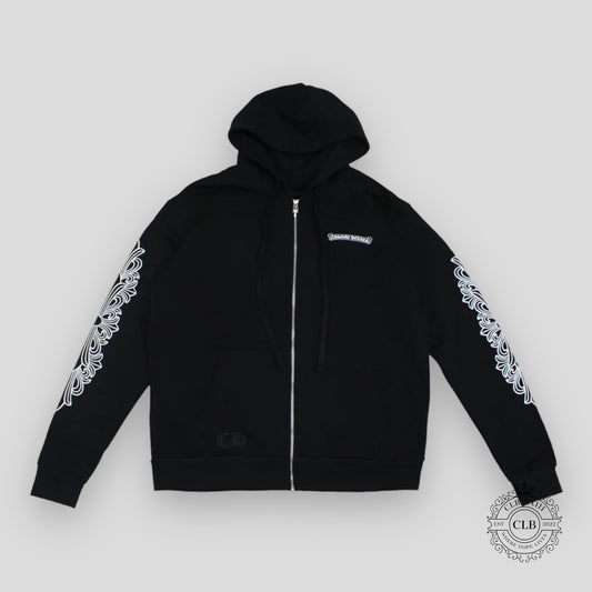 Chrome Hearts Dagger Zip Up Hoodie in Black/Pink